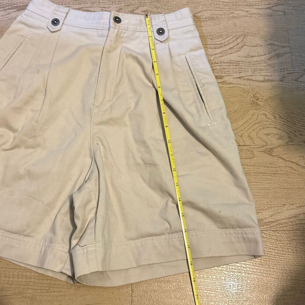 Liz Claiborne LizSport high-waisted shorts size 6, vintage pleated khaki 100% co - Picture 7 of 8